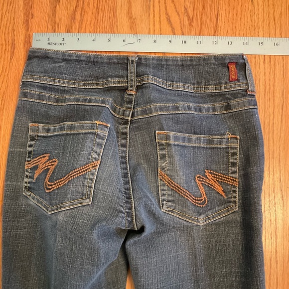 Mix It Stretch Boot Cut Mid Rise  5-Pocket Denim Jeans, Back Pocket Detail, Sz 2 - Picture 9 of 10